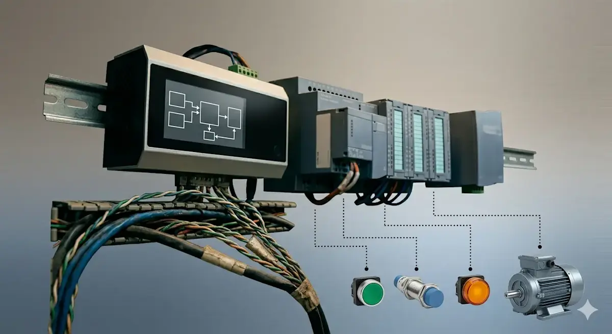 A plc with a neutral background